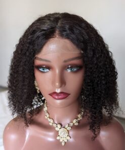 Kinky Curly closure Wig 100% Human Hair for black women