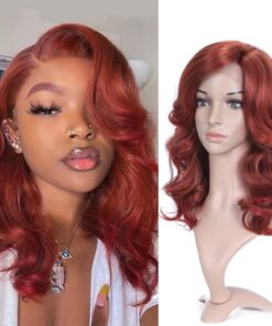 Lady Miranda Loose Wave Lace Part Mixed Red Wig Nature Curly Synthetic Heat Resistant Weave Full Wigs for Women (350#)