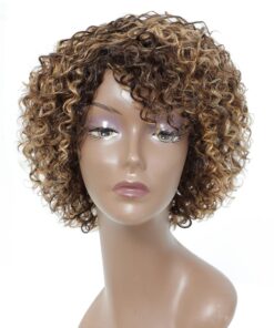 Short Curly Human Hair Wigs for Black Women HUA P4/27/30 Short Curly Wigs for African American Glueless Human Hair Wigs