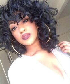 Short Curly Kinky Wigs for Black Women Fluffy Wavy Black Synthetic Hair Wig Natural Looking Wigs Heat Resistant Wigs