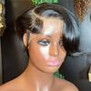 Short Bob Pixie Cut Wig Straight Virgin Human Hair Indian Pre-plucked Lace Wig for Black Women Glueless Hairline Boss Lady Wig