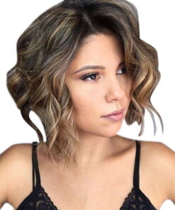 Highlighted Short Wavy Synthetic Wig