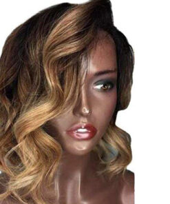 Human Hair Wigs For Women Black Color Natural Lace Hair Women Black Brazilian Short Wavy Curly Parting High Temperature Fiber Wig Hair